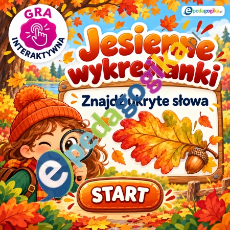 Jesienne wykreślanki – gra interaktywna