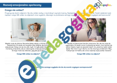 Czego nie widać? Twarze depresji. Czego nie widać na pierwszy rzut oka? Karty pracy