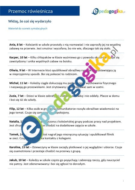   Jak wspierać dzieci, które doświadczyły przemocy rówieśniczej. Scenariusz psychoedukacyjny dla rodziców uczniów szkół podstawowych