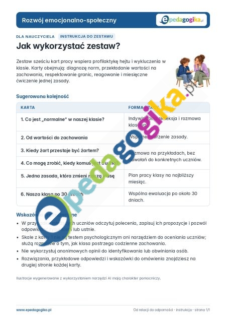 Od relacji do odporności – 6 kart pracy o relacjach w klasie
